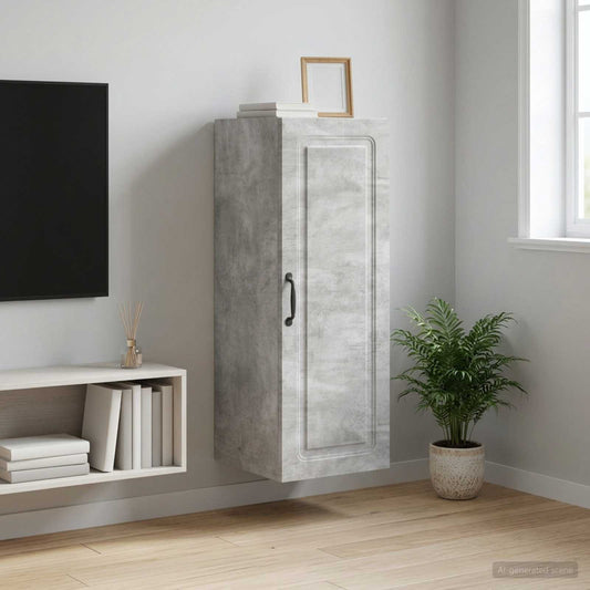 vidaXL Wall-Mounted Cabinet Concrete Grey 33 x 34.5 x 90 cm