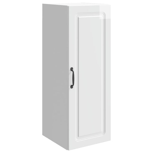 vidaXL Wall-Mounted Cabinet High Gloss White 33 x 34.5 x 90 cm