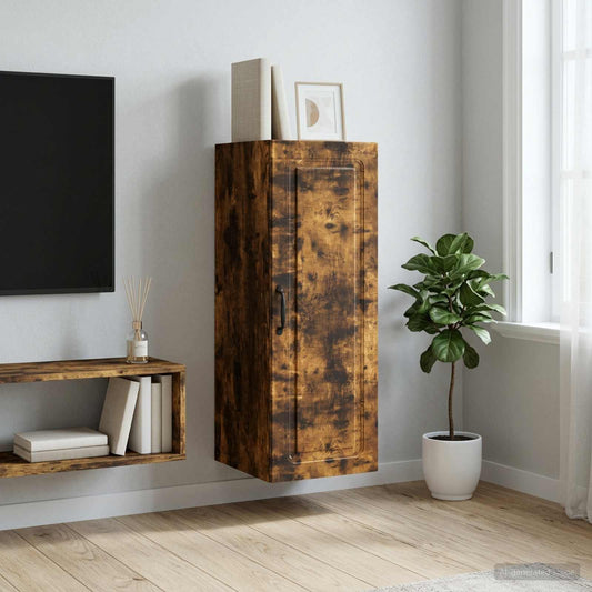 vidaXL Wall-Mounted Cabinet Smoked Oak 33 x 34.5 x 90 cm