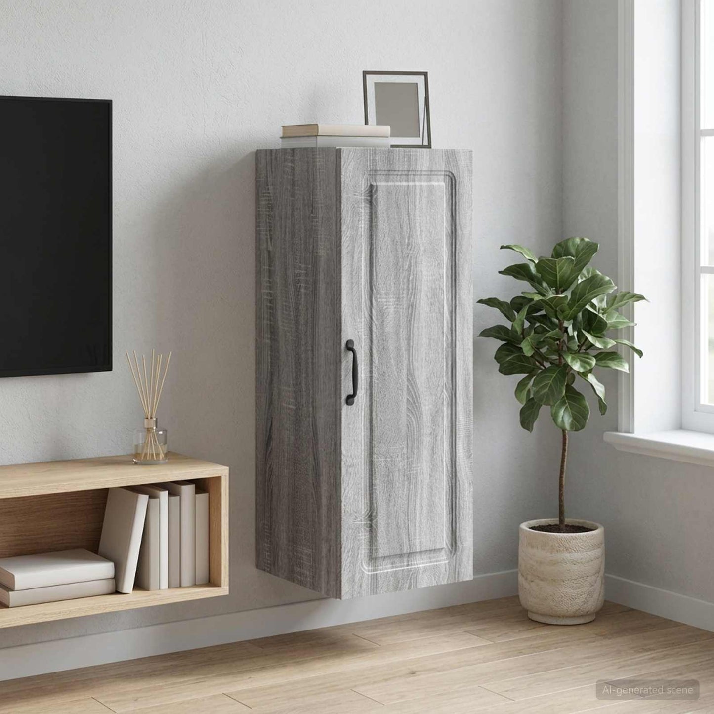 vidaXL Wall-Mounted Cabinet 33 x 34.5 x 90 cm Engineered Wood