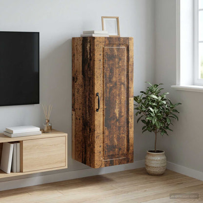 vidaXL Wall-Mounted Cabinet Old Wood 33 x 34.5 x 90 cm Engineered Wood
