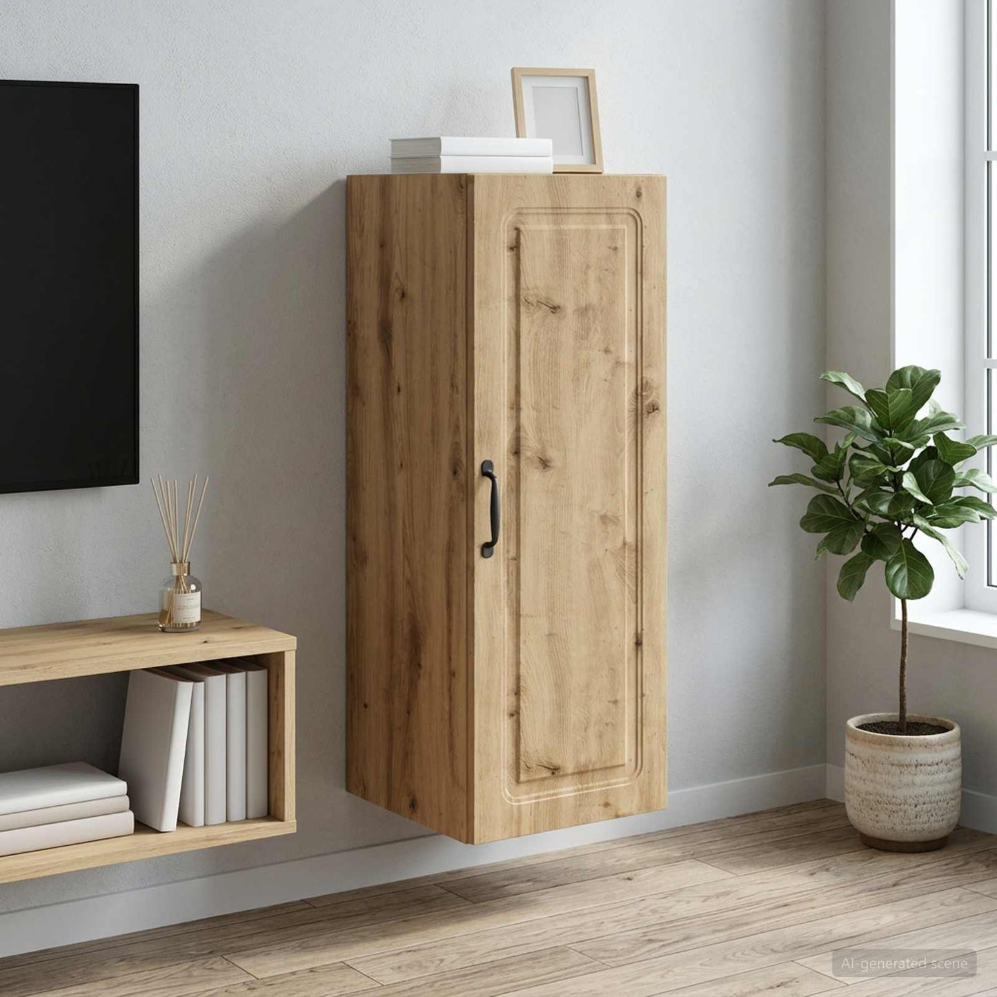 vidaXL Wall-Mounted Cabinet Artisan Oak 33 x 34.5 x 90 cm