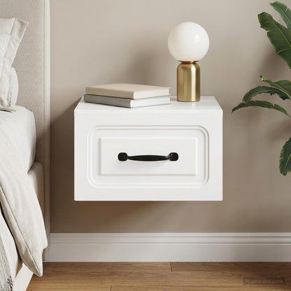 vidaXL Wall-Mounted Bedside Cabinet White 34.5 x 33 x 20 cm