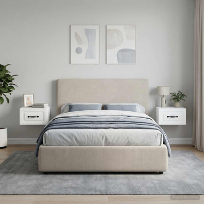 vidaXL Wall-Mounted Bedside Cabinet 2 pcs White 34.5 x 33 x 20 cm