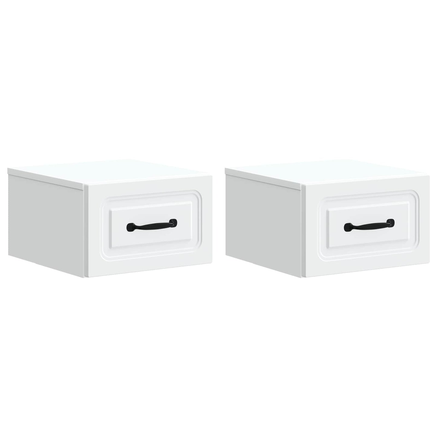 vidaXL Wall-Mounted Bedside Cabinet 2 pcs White 34.5 x 33 x 20 cm
