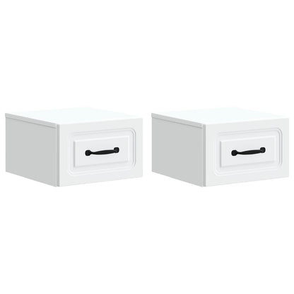 vidaXL Wall-Mounted Bedside Cabinet 2 pcs White 34.5 x 33 x 20 cm