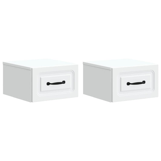 vidaXL Wall-Mounted Bedside Cabinet 2 pcs White 34.5 x 33 x 20 cm