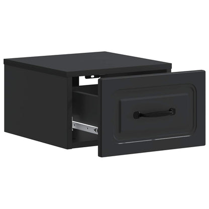 vidaXL Wall-Mounted Bedside Cabinet Black 34.5 x 33 x 20 cm