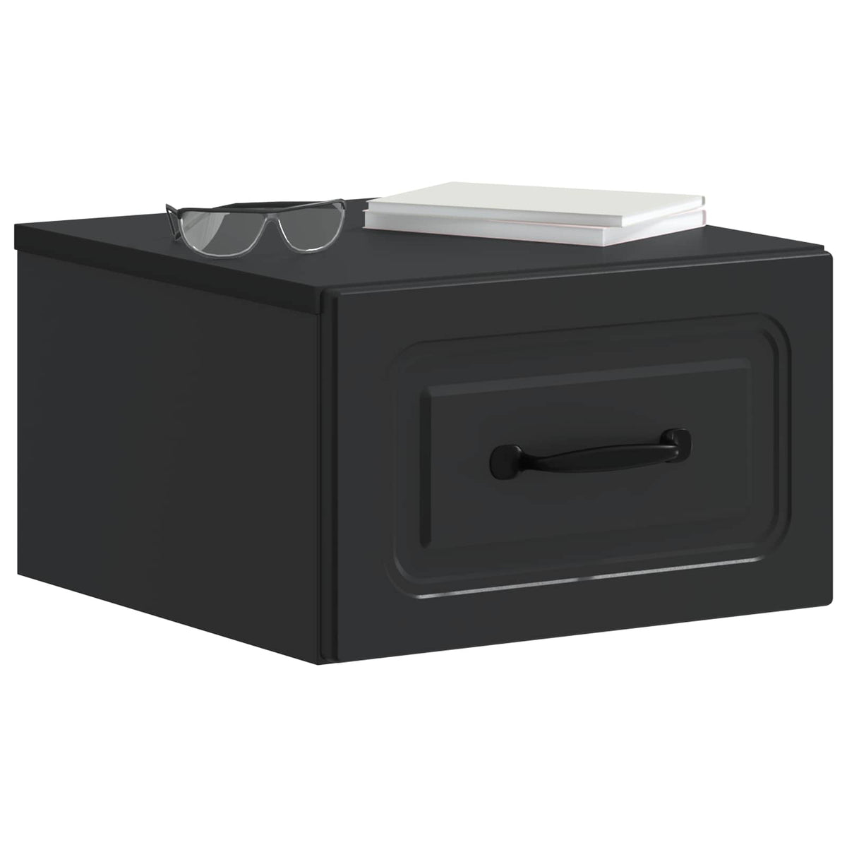 vidaXL Wall-Mounted Bedside Cabinet Black 34.5 x 33 x 20 cm