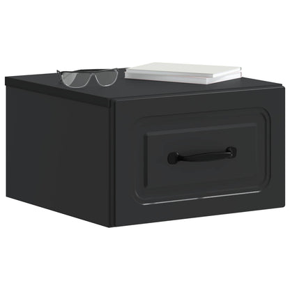 vidaXL Wall-Mounted Bedside Cabinet Black 34.5 x 33 x 20 cm