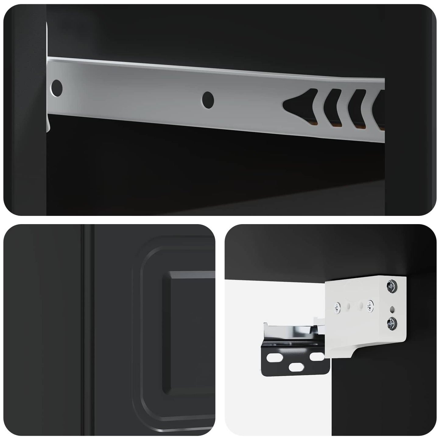 vidaXL Wall-Mounted Bedside Cabinet 2 pcs Black 34.5 x 33 x 20 cm