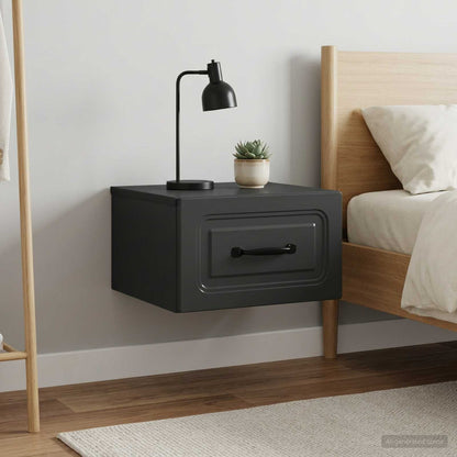 vidaXL Wall-Mounted Bedside Cabinet 2 pcs Black 34.5 x 33 x 20 cm