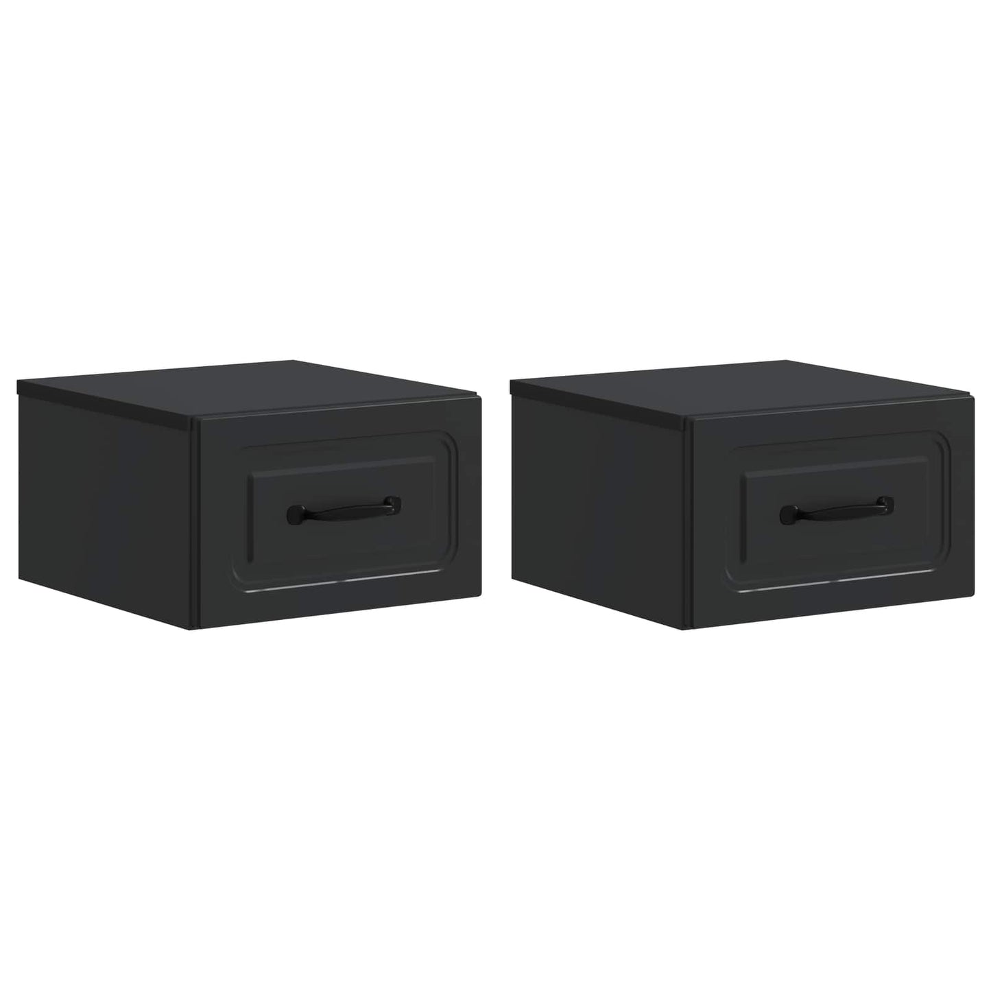 vidaXL Wall-Mounted Bedside Cabinet 2 pcs Black 34.5 x 33 x 20 cm