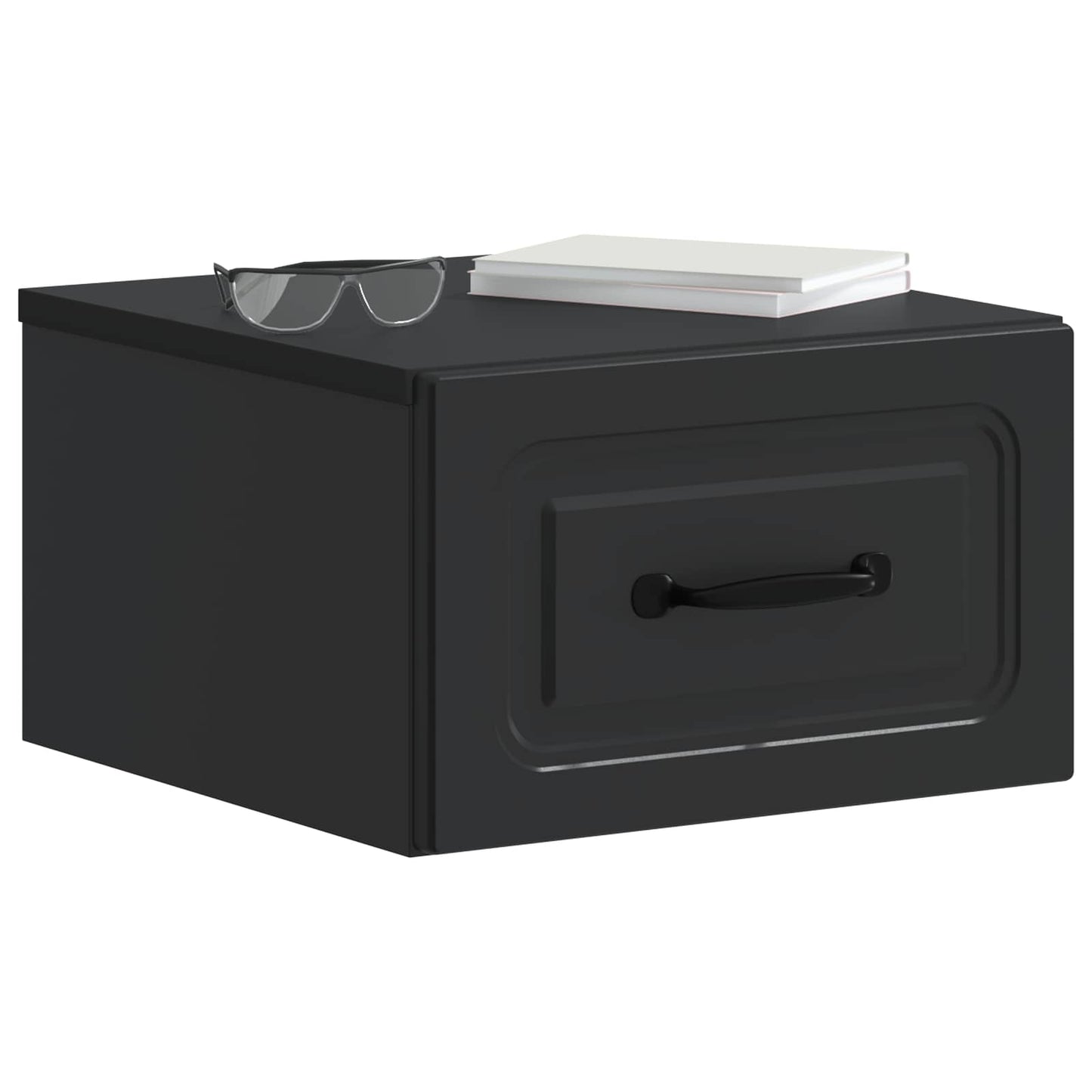 vidaXL Wall-Mounted Bedside Cabinet 2 pcs Black 34.5 x 33 x 20 cm