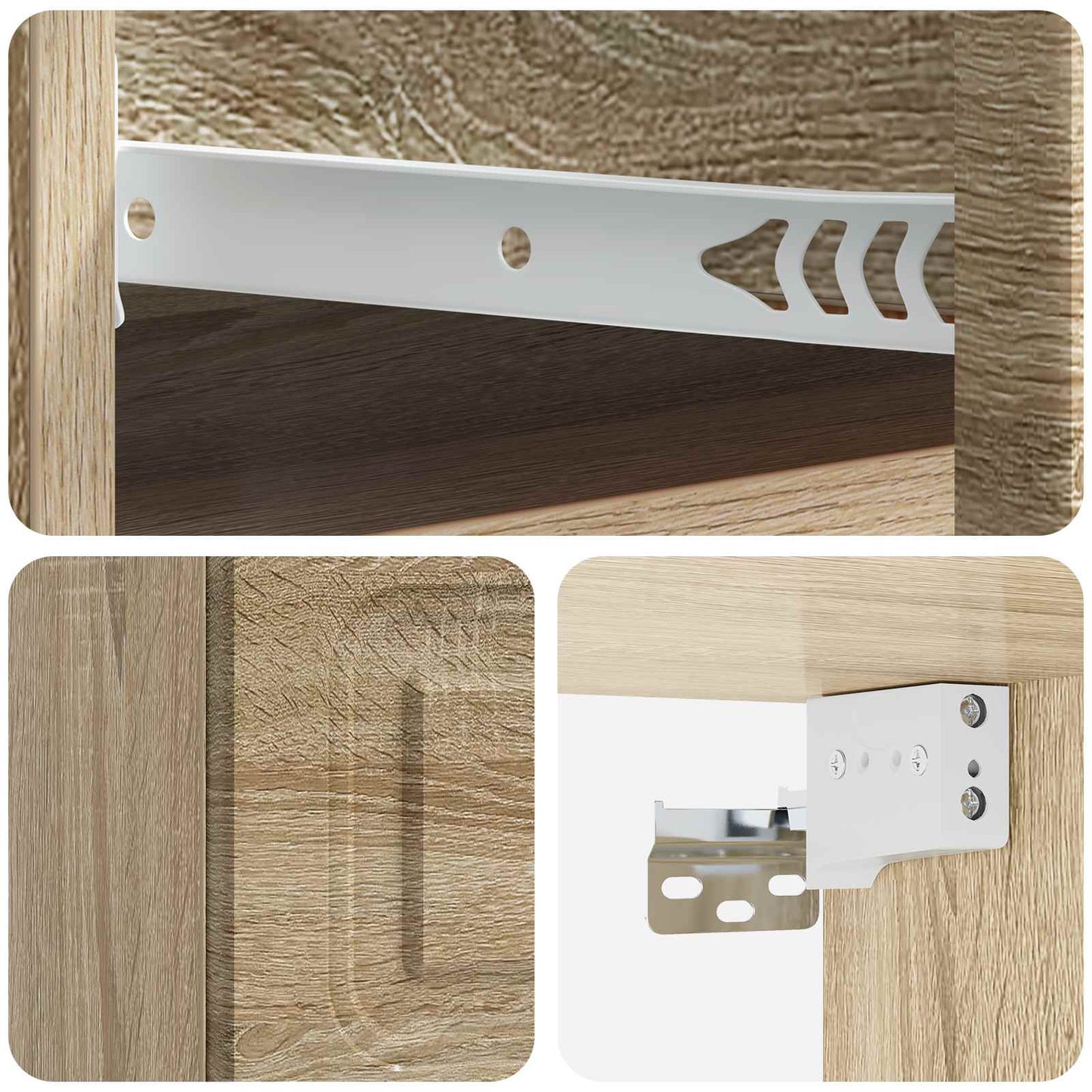 vidaXL Wall-Mounted Bedside Cabinet Sonoma Oak 34.5 x 33 x 20 cm