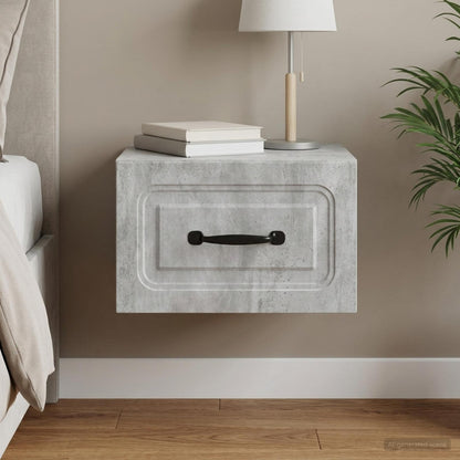 vidaXL Wall-Mounted Bedside Cabinet Concrete Grey 34.5 x 33 x 20 cm