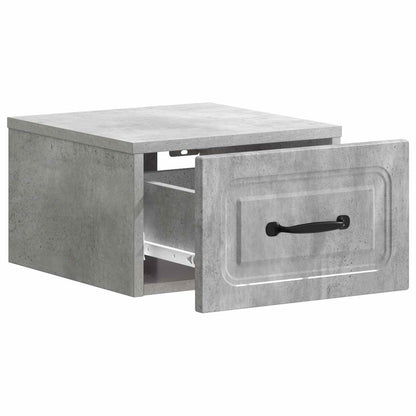 vidaXL Wall-Mounted Bedside Cabinet Concrete Grey 34.5 x 33 x 20 cm