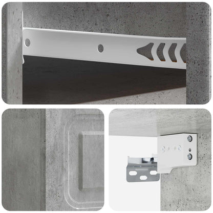 vidaXL Wall-Mounted Bedside Cabinet with Drawer 2 pcs Concrete Grey