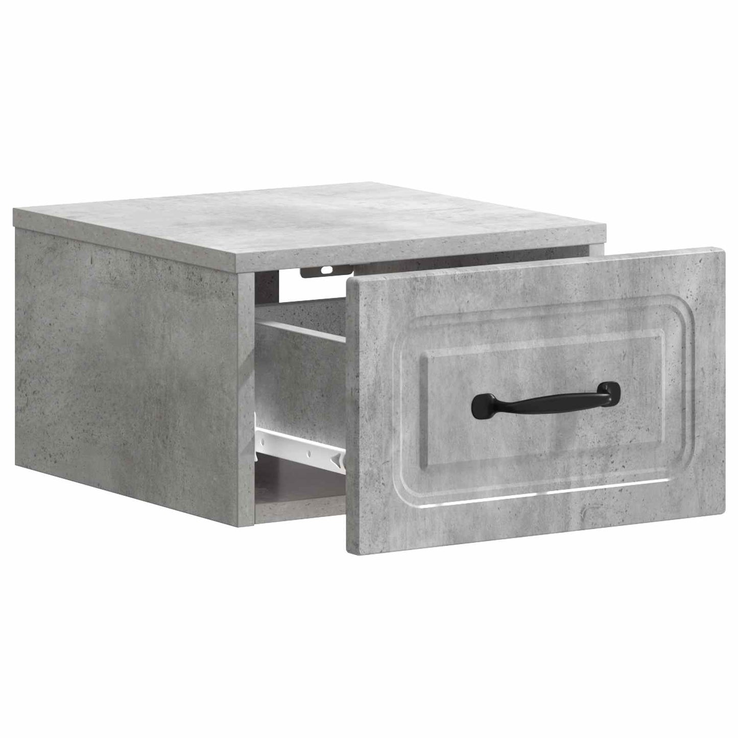 vidaXL Wall-Mounted Bedside Cabinet with Drawer 2 pcs Concrete Grey