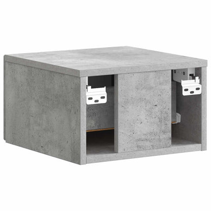 vidaXL Wall-Mounted Bedside Cabinet with Drawer 2 pcs Concrete Grey