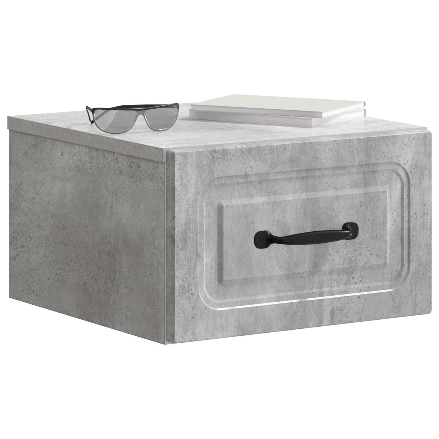 vidaXL Wall-Mounted Bedside Cabinet with Drawer 2 pcs Concrete Grey