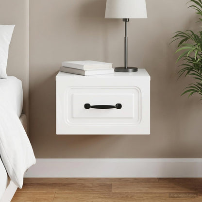 vidaXL Wall-Mounted Bedside Cabinet High Gloss White 34.5 x 33 x 20 cm
