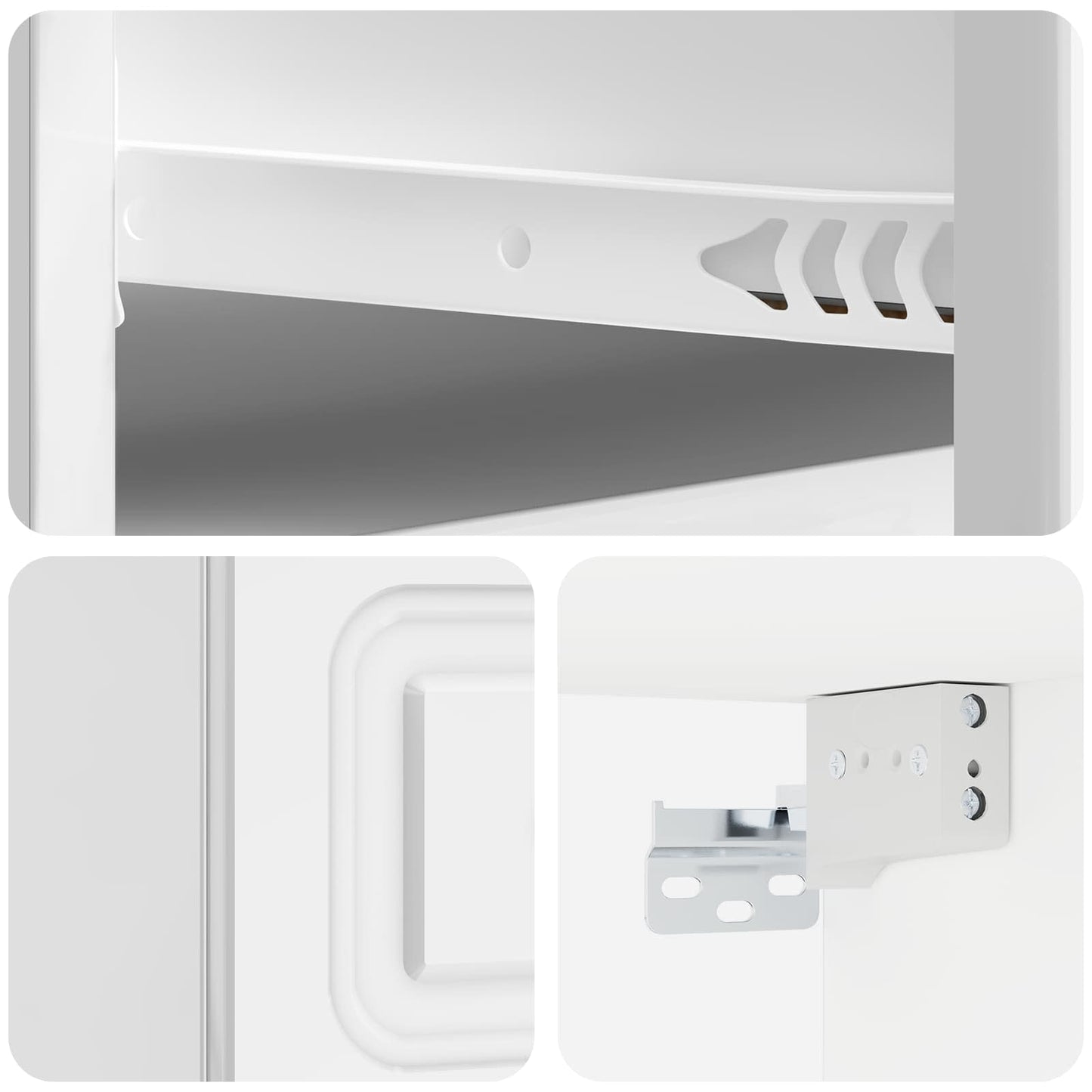 vidaXL Wall-Mounted Bedside Cabinet with Drawer 2 pcs High Gloss White