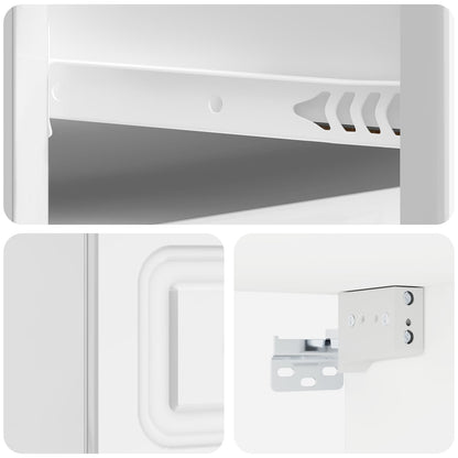 vidaXL Wall-Mounted Bedside Cabinet with Drawer 2 pcs High Gloss White