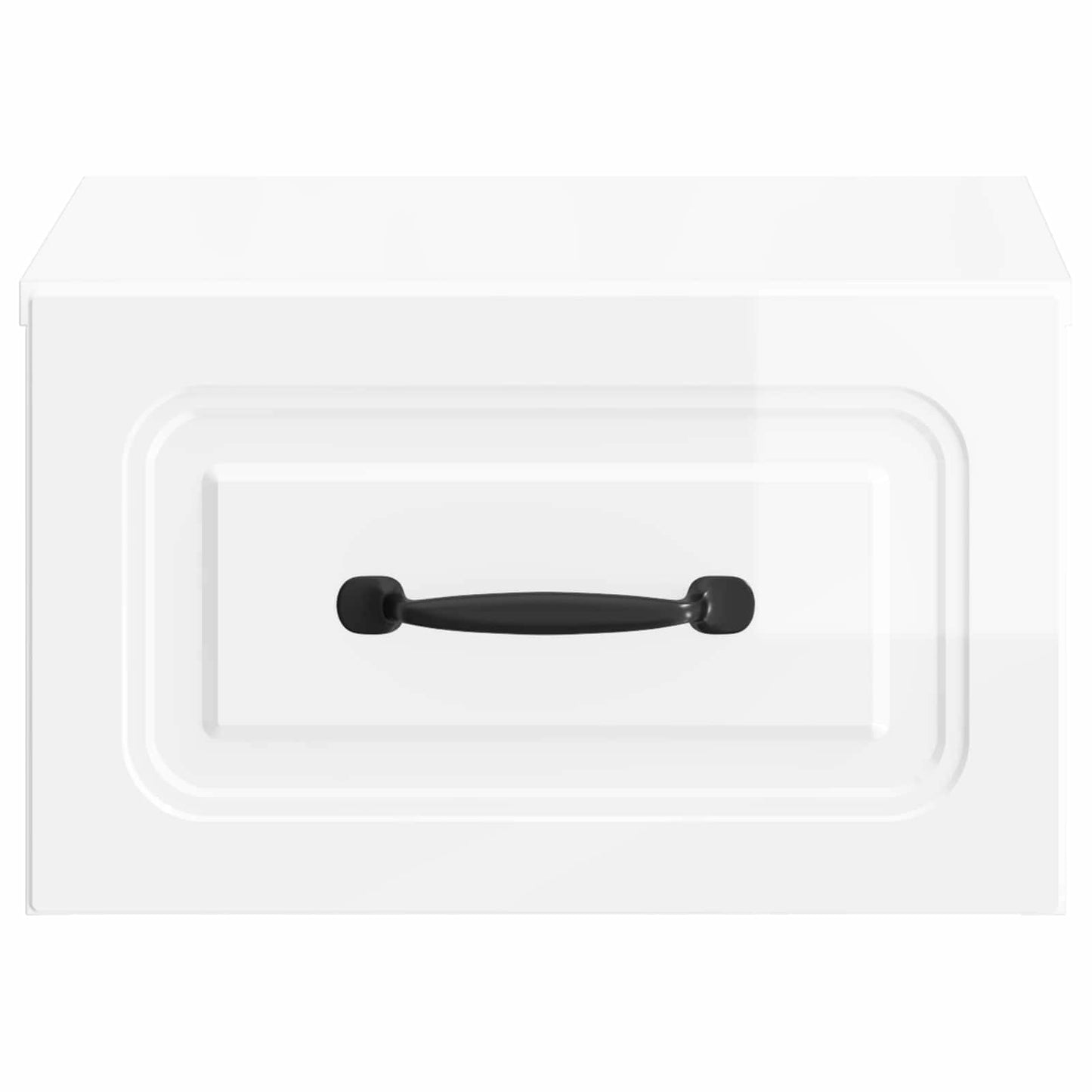vidaXL Wall-Mounted Bedside Cabinet with Drawer 2 pcs High Gloss White