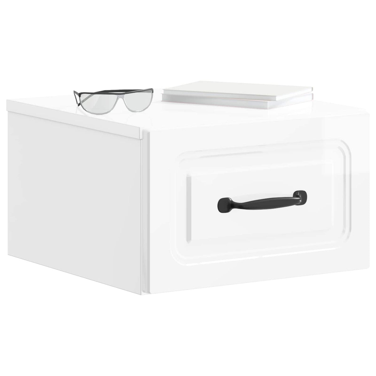 vidaXL Wall-Mounted Bedside Cabinet 2 pcs High Gloss White