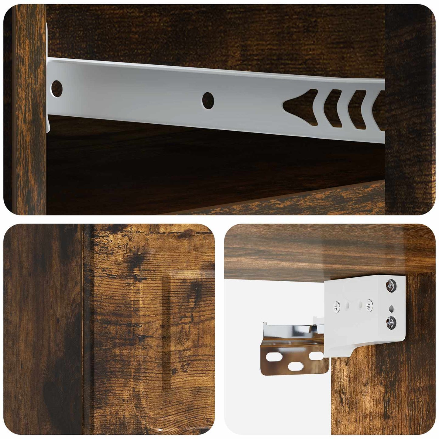 vidaXL Wall-Mounted Bedside Cabinet Smoked Oak 34.5 x 33 x 20 cm