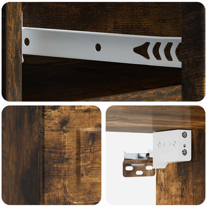 vidaXL Wall-Mounted Bedside Cabinet Smoked Oak 34.5 x 33 x 20 cm
