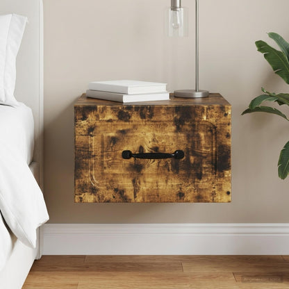 vidaXL Wall-Mounted Bedside Cabinet Smoked Oak 34.5 x 33 x 20 cm