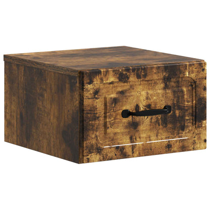 vidaXL Wall-Mounted Bedside Cabinet Smoked Oak 34.5 x 33 x 20 cm