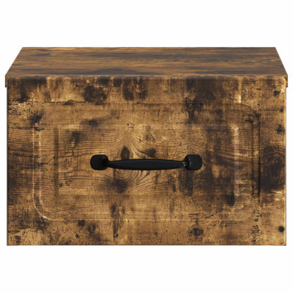 vidaXL Wall-Mounted Bedside Cabinet Smoked Oak 34.5 x 33 x 20 cm