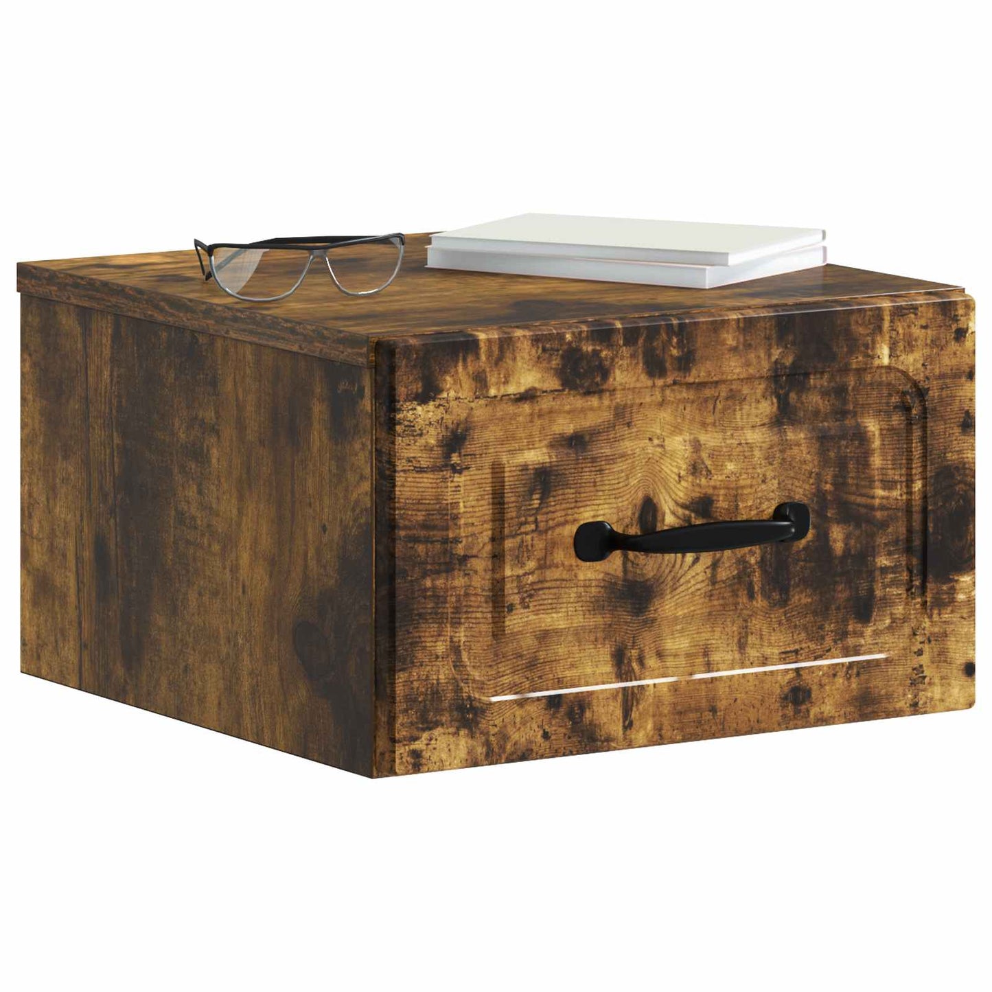 vidaXL Wall-Mounted Bedside Cabinet Smoked Oak 34.5 x 33 x 20 cm