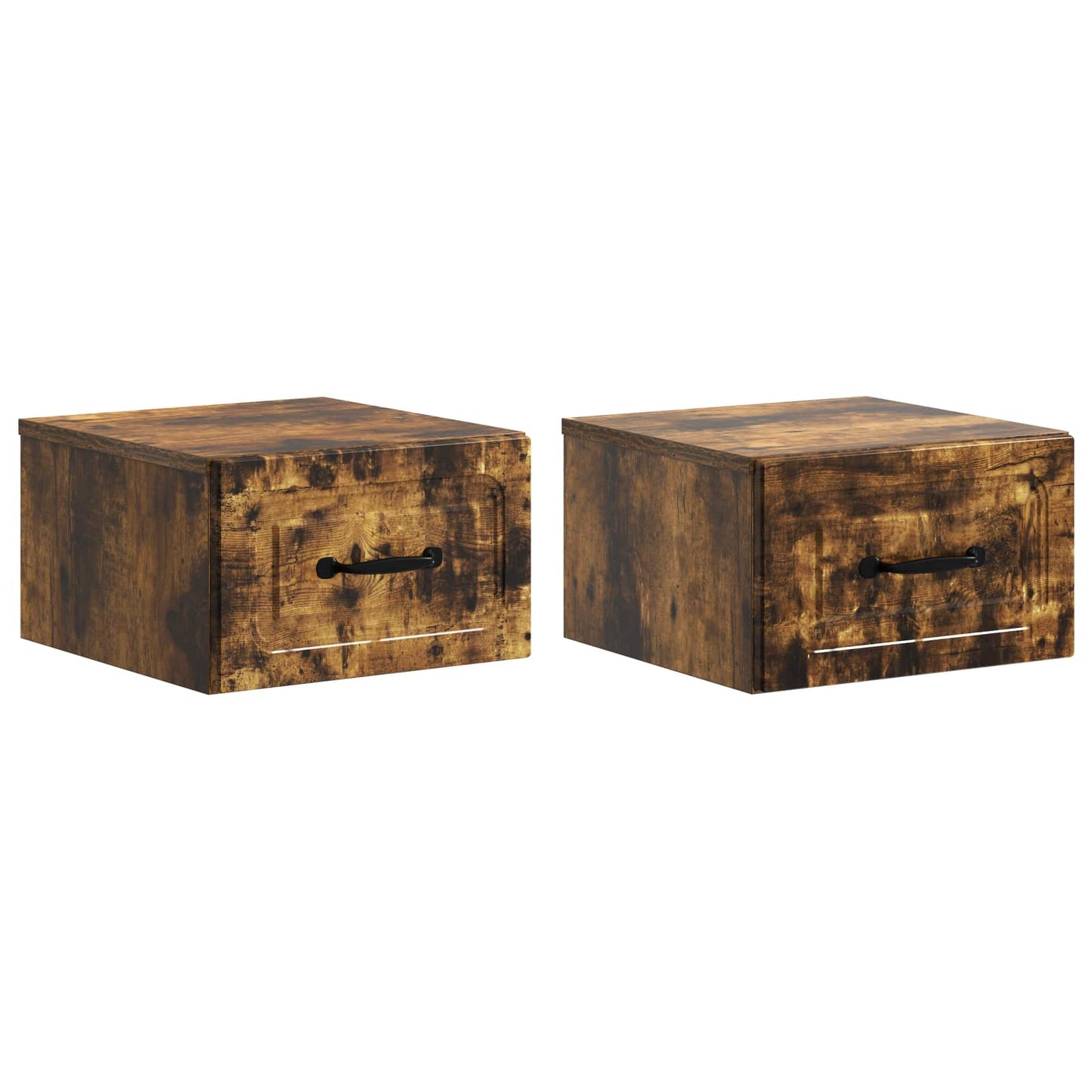 vidaXL Wall-Mounted Bedside Cabinet 2 pcs Smoked Oak 34.5 x 33 x 20 cm