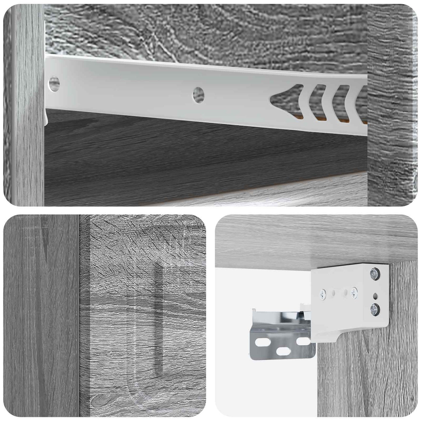 vidaXL Wall-Mounted Bedside Cabinet Grey Sonoma 34.5 x 33 x 20 cm