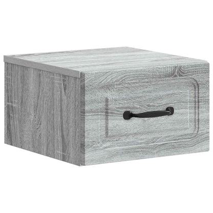 vidaXL Wall-Mounted Bedside Cabinet Grey Sonoma 34.5 x 33 x 20 cm