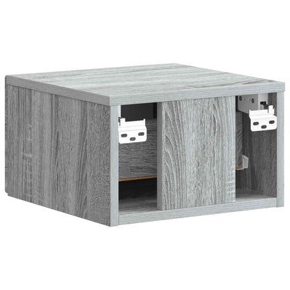 vidaXL Wall-Mounted Bedside Cabinet Grey Sonoma 34.5 x 33 x 20 cm