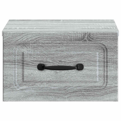 vidaXL Wall-Mounted Bedside Cabinet Grey Sonoma 34.5 x 33 x 20 cm