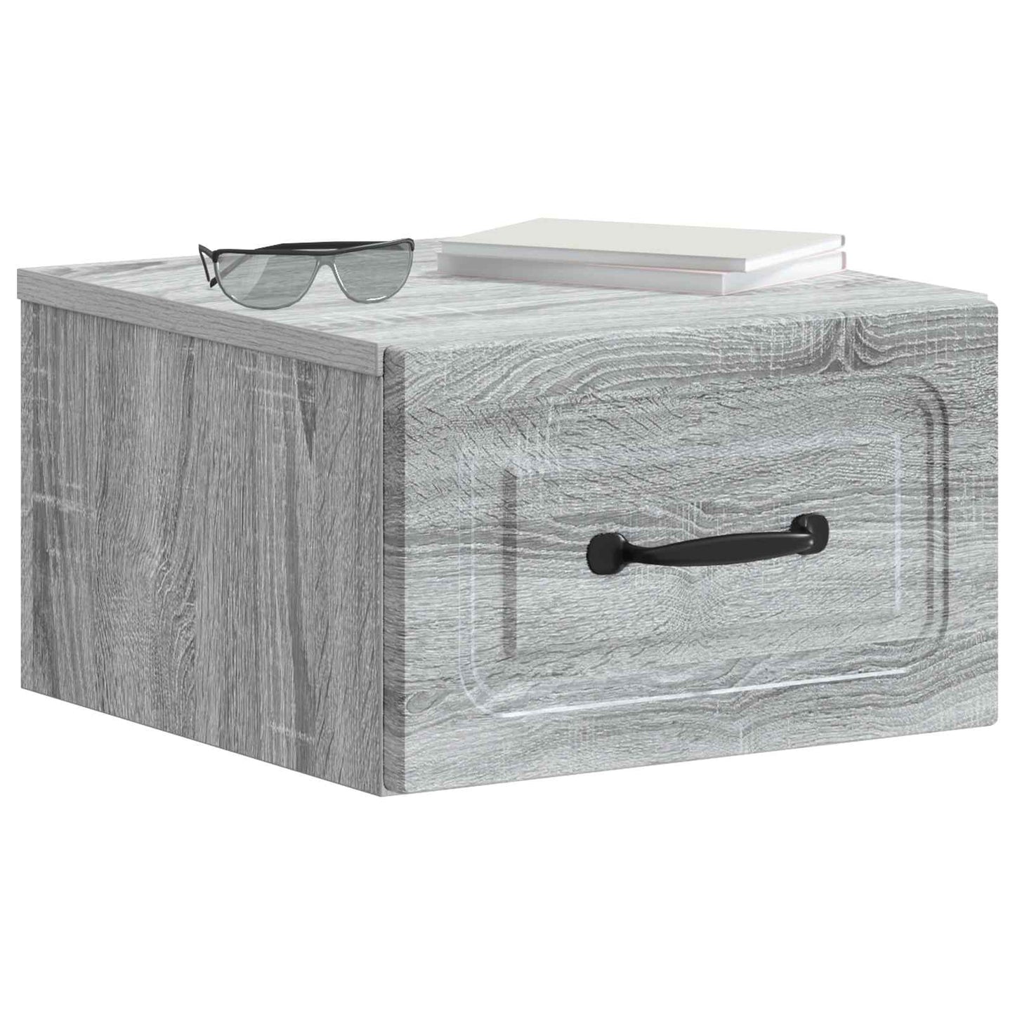 vidaXL Wall-Mounted Bedside Cabinet Grey Sonoma 34.5 x 33 x 20 cm