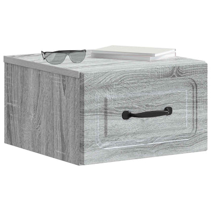 vidaXL Wall-Mounted Bedside Cabinet Grey Sonoma 34.5 x 33 x 20 cm