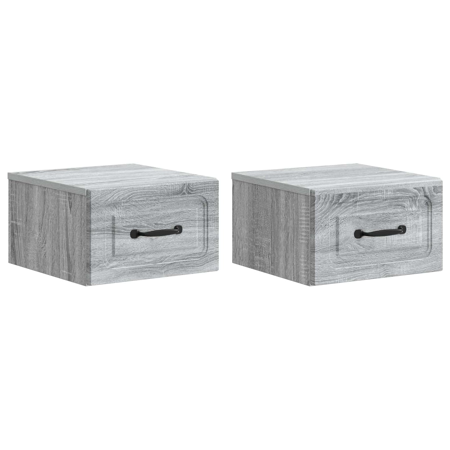 vidaXL Wall-Mounted Bedside Cabinet 2 pcs Grey Sonoma Engineered Wood