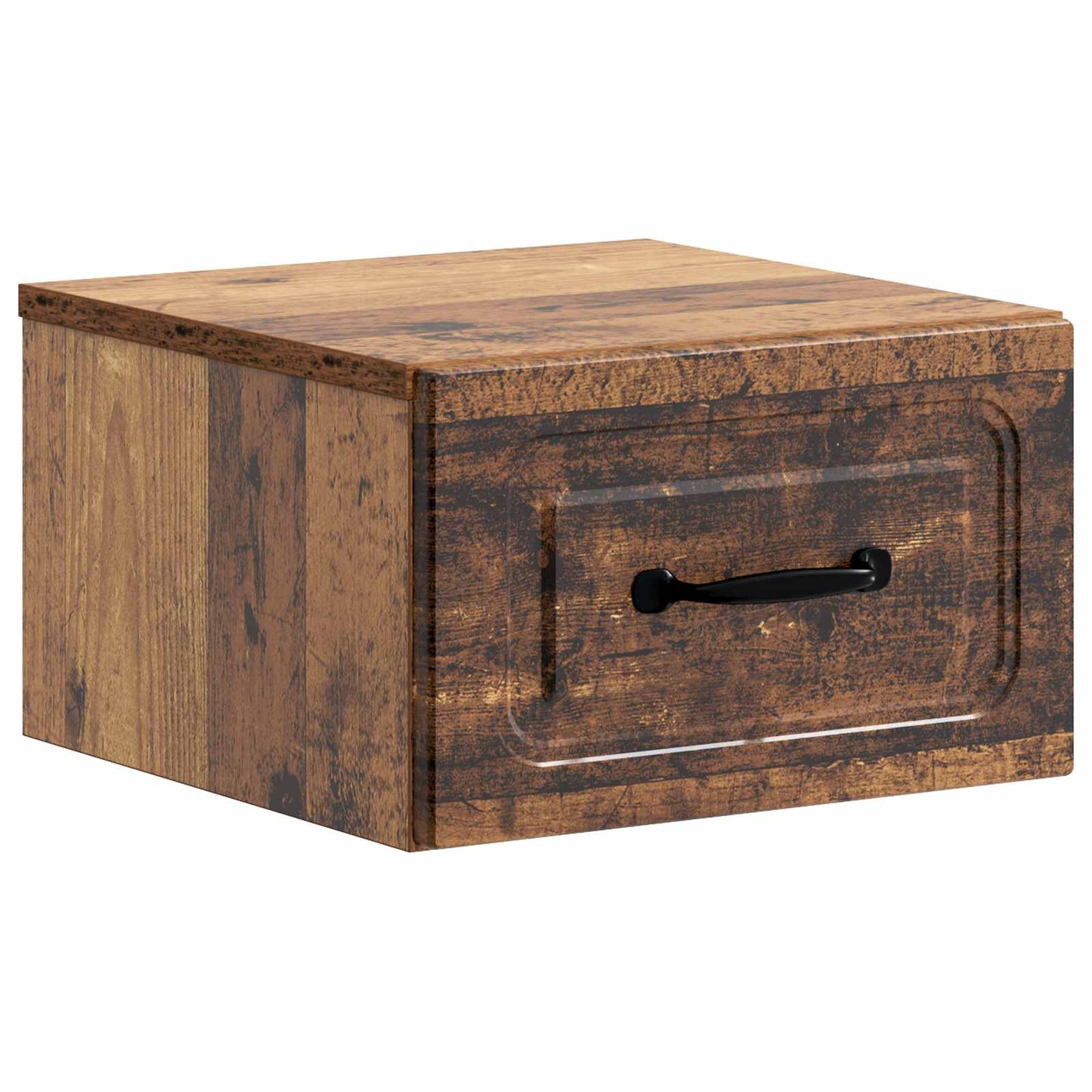 vidaXL Wall-Mounted Bedside Cabinet Old Wood 34.5 x 33 x 20 cm