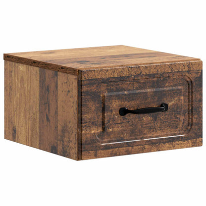 vidaXL Wall-Mounted Bedside Cabinet Old Wood 34.5 x 33 x 20 cm