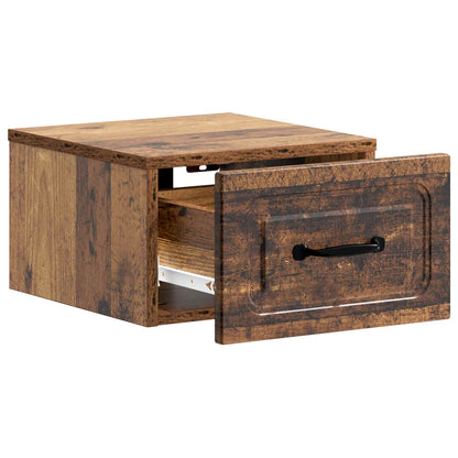 vidaXL Wall-Mounted Bedside Cabinet Old Wood 34.5 x 33 x 20 cm