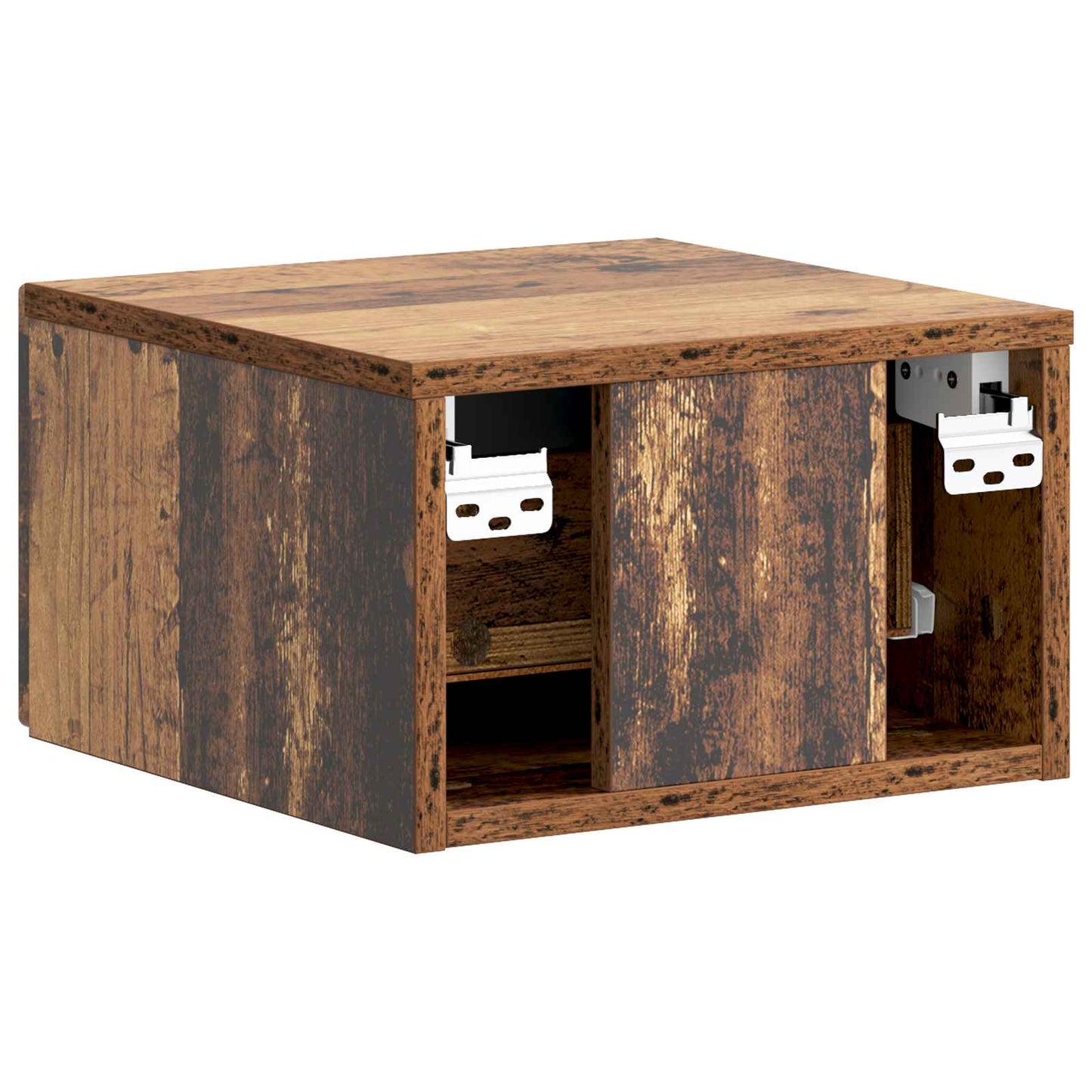 vidaXL Wall-Mounted Bedside Cabinet Old Wood 34.5 x 33 x 20 cm