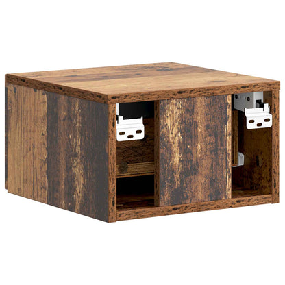 vidaXL Wall-Mounted Bedside Cabinet Old Wood 34.5 x 33 x 20 cm