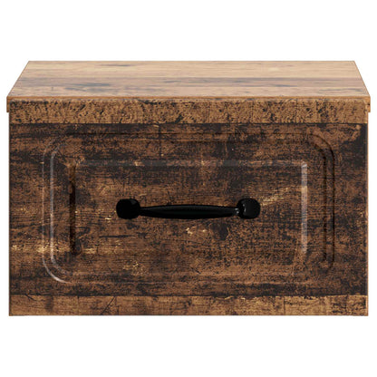 vidaXL Wall-Mounted Bedside Cabinet Old Wood 34.5 x 33 x 20 cm